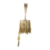 Gold Peacock Motif Tassel Detail Bucket Bag