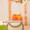 Cream Pearl Embellished Sling Bag