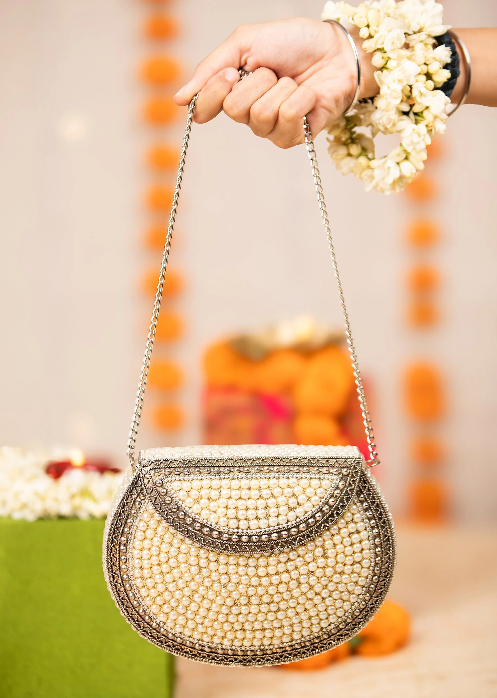 484-cream-pearl-embellished-sling-bag-1.webp Cream Pearl Embellished Sling Bag