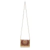 Maroon Zari and Kundan Embellished Rectangular Flap Bag