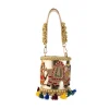 Gold Tassel Drop Embroidered Potli Bucket Bag