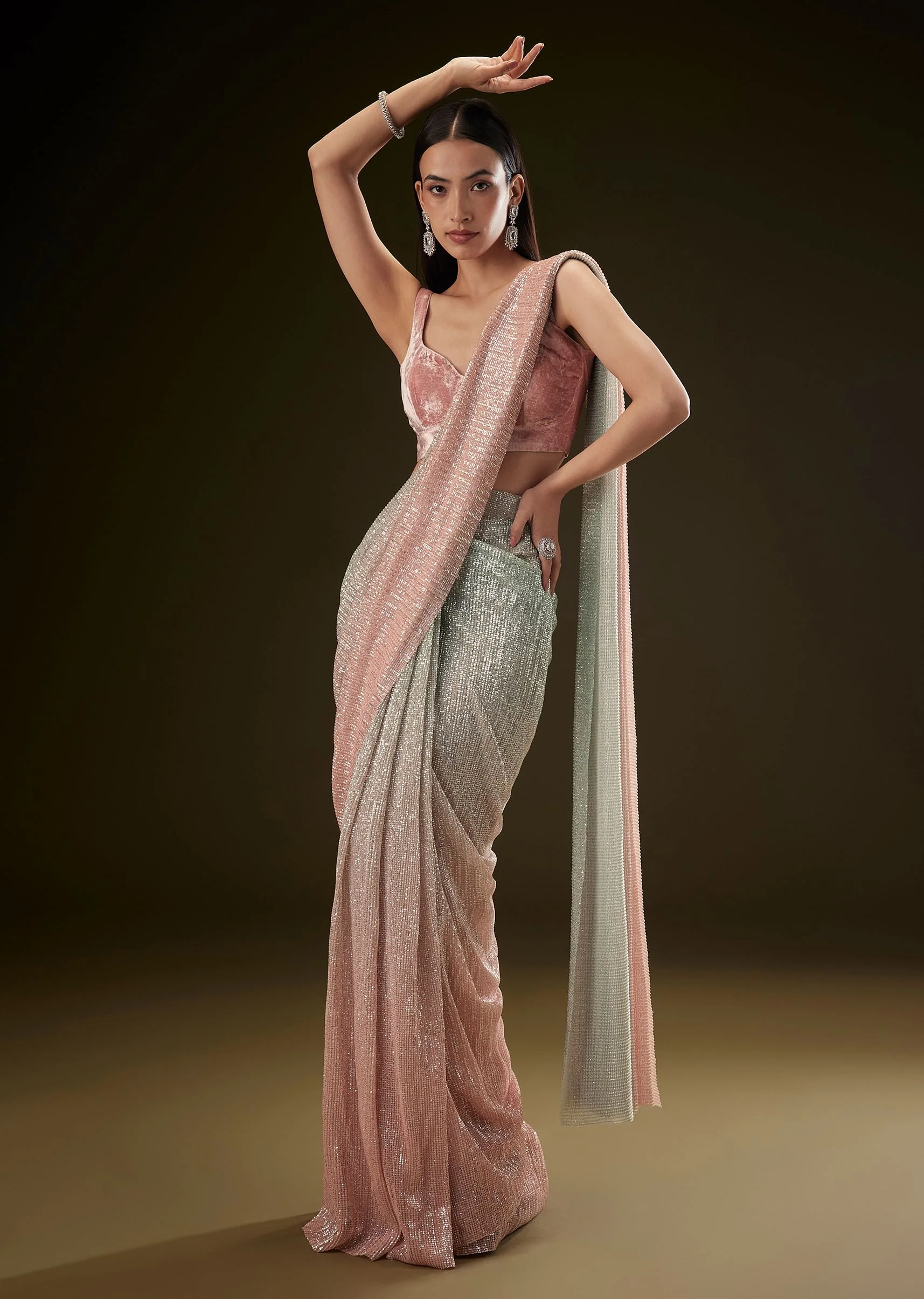 4896-pink-ombre-sequence-ready-to-wear-saree-with-velvet-blouse-1.webp Pink Ombre Sequence Ready To Wear Saree With Velvet Blouse