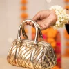 Gold Lycra Quilted Bag