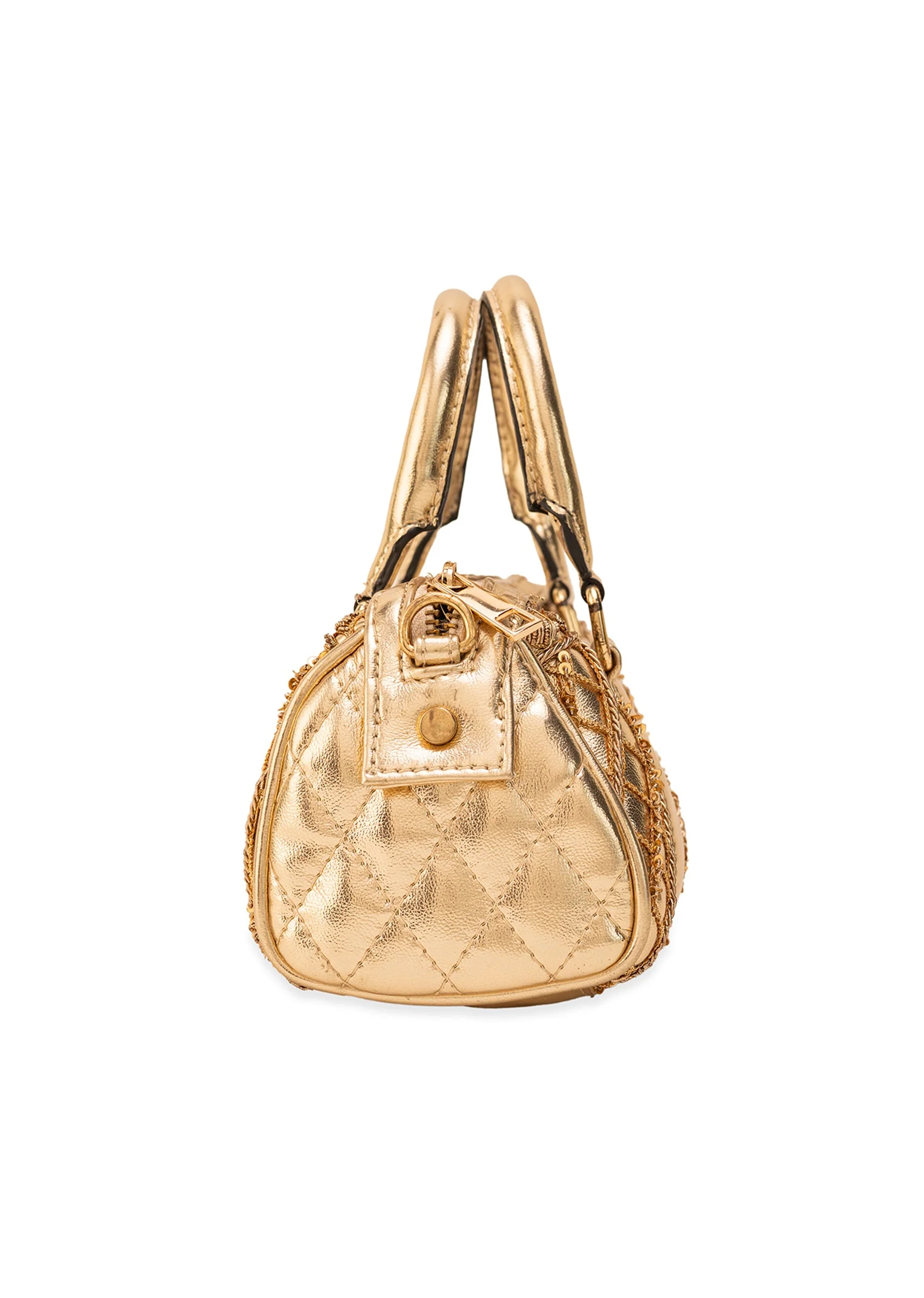 Gold Lycra Quilted Bag