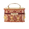 Maroon and Gold Floral Motif Brocade Silk Bag