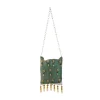 Green and Gold Jaal Mesh Pearl Embellished Bag