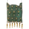 Green and Gold Jaal Mesh Pearl Embellished Bag