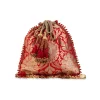 Red Silk Mirror Embellished Potli Bag