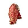 Red Silk Mirror Embellished Potli Bag