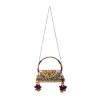 Silver Floral Etched Textured Metal Bag