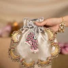 Silver and Gold Potli Bag with Crescent Motif