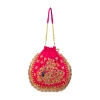 Pink Embroidered Motif Potli Bag