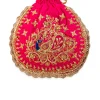 Pink Embroidered Motif Potli Bag