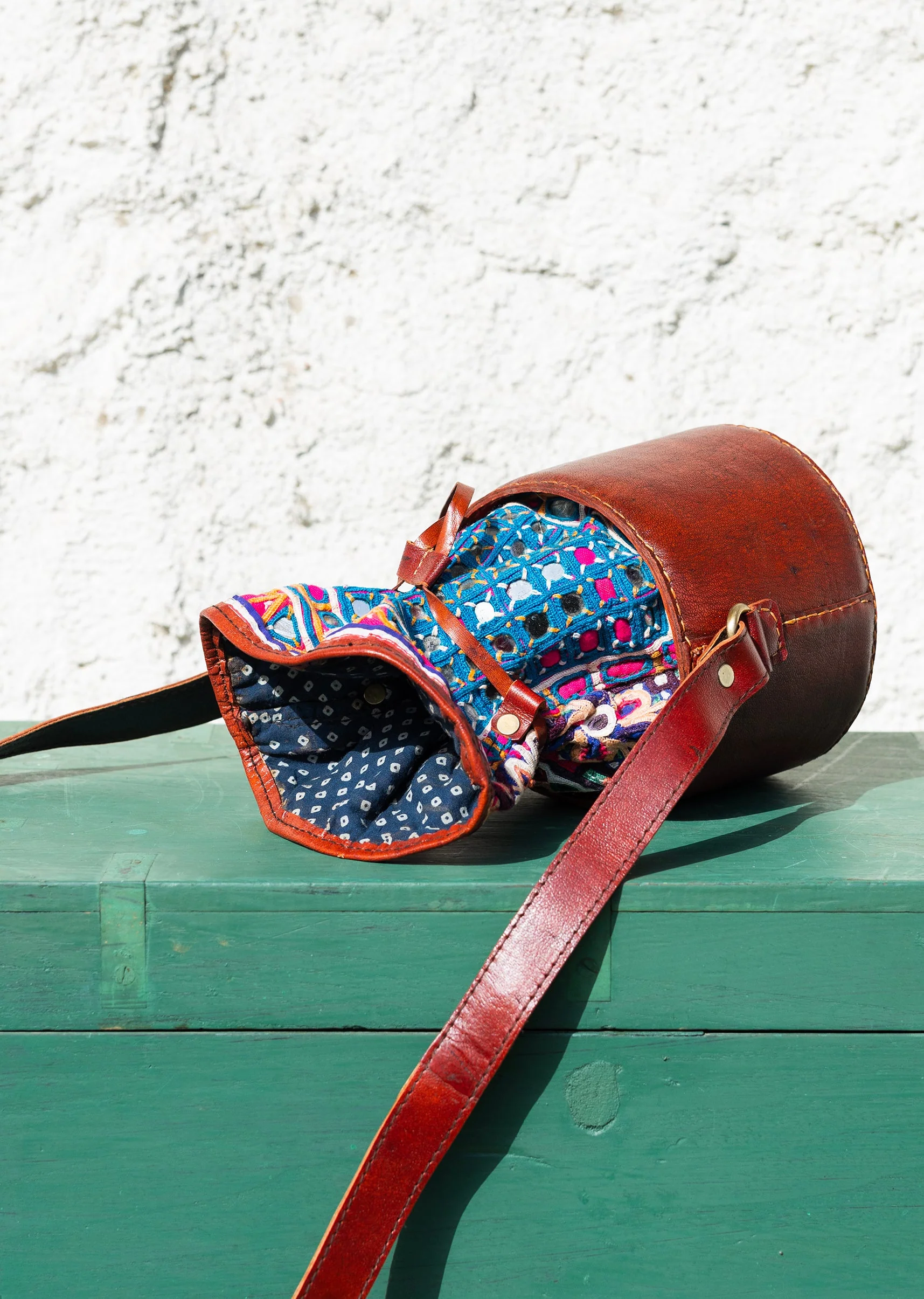 Handcrafted Hand-Embroidered Leather Bag