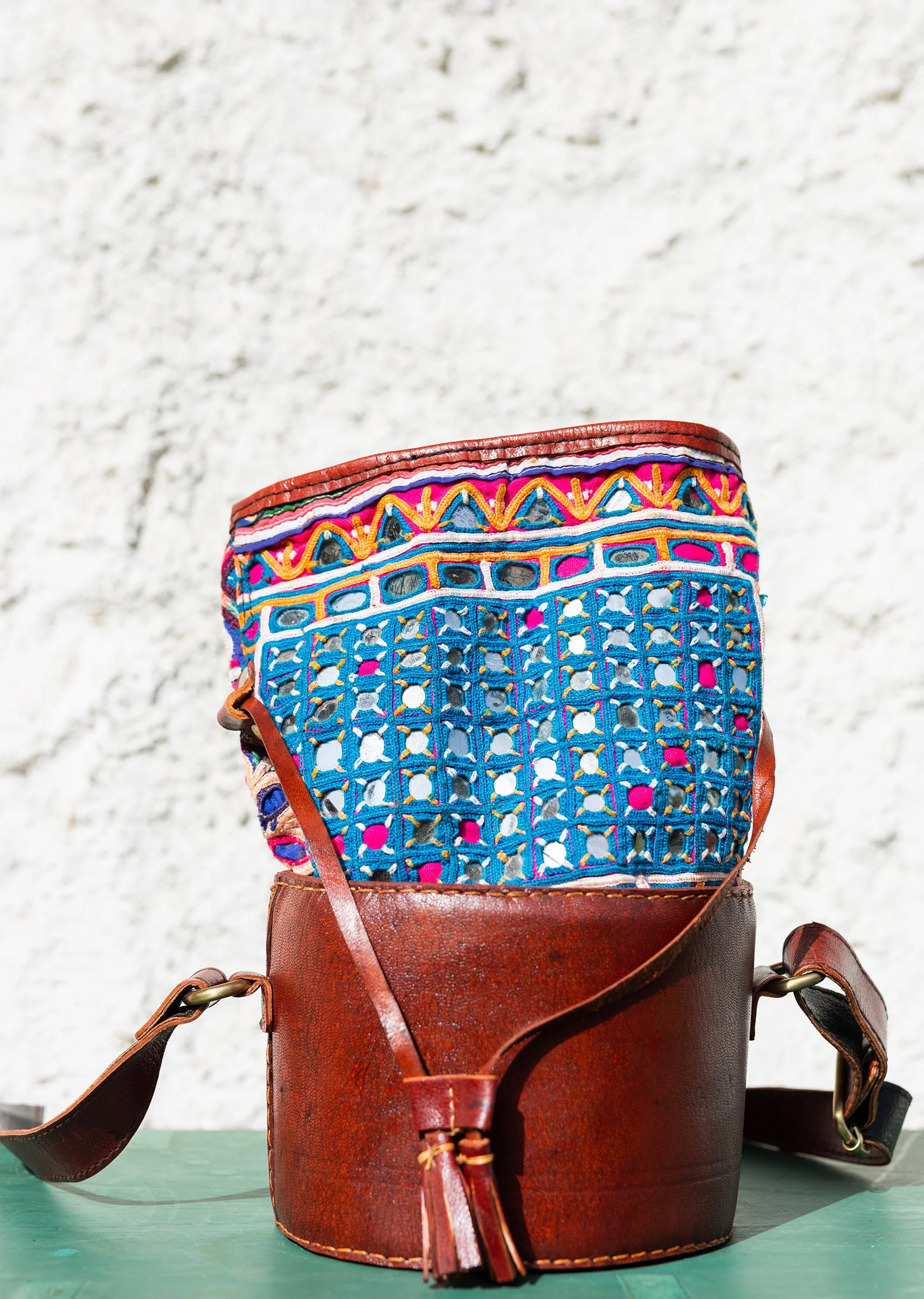 Handcrafted Hand-Embroidered Leather Bag
