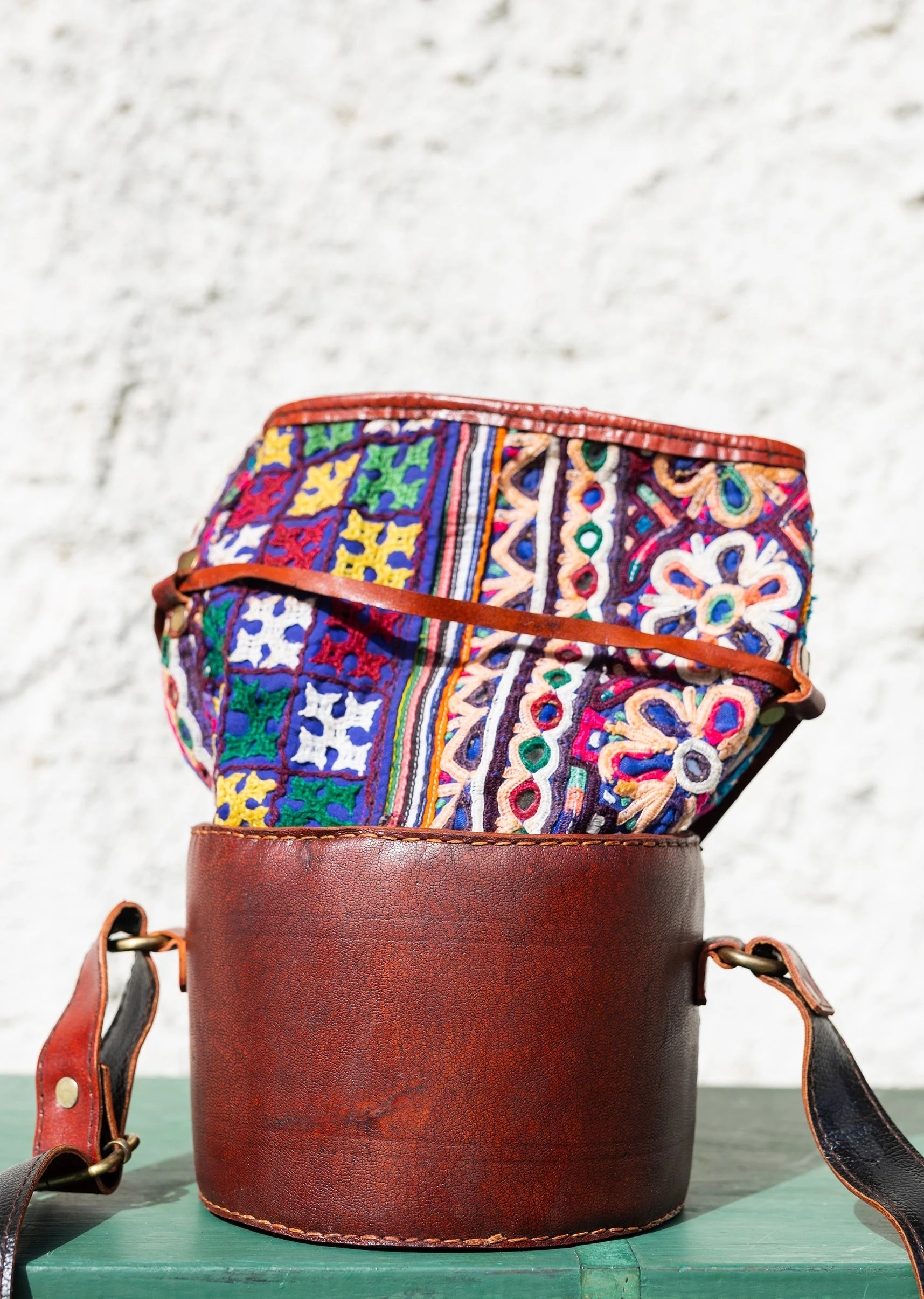 Handcrafted Hand-Embroidered Leather Bag