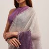 Purple Dual Shaded Half And Half Sequins Saree