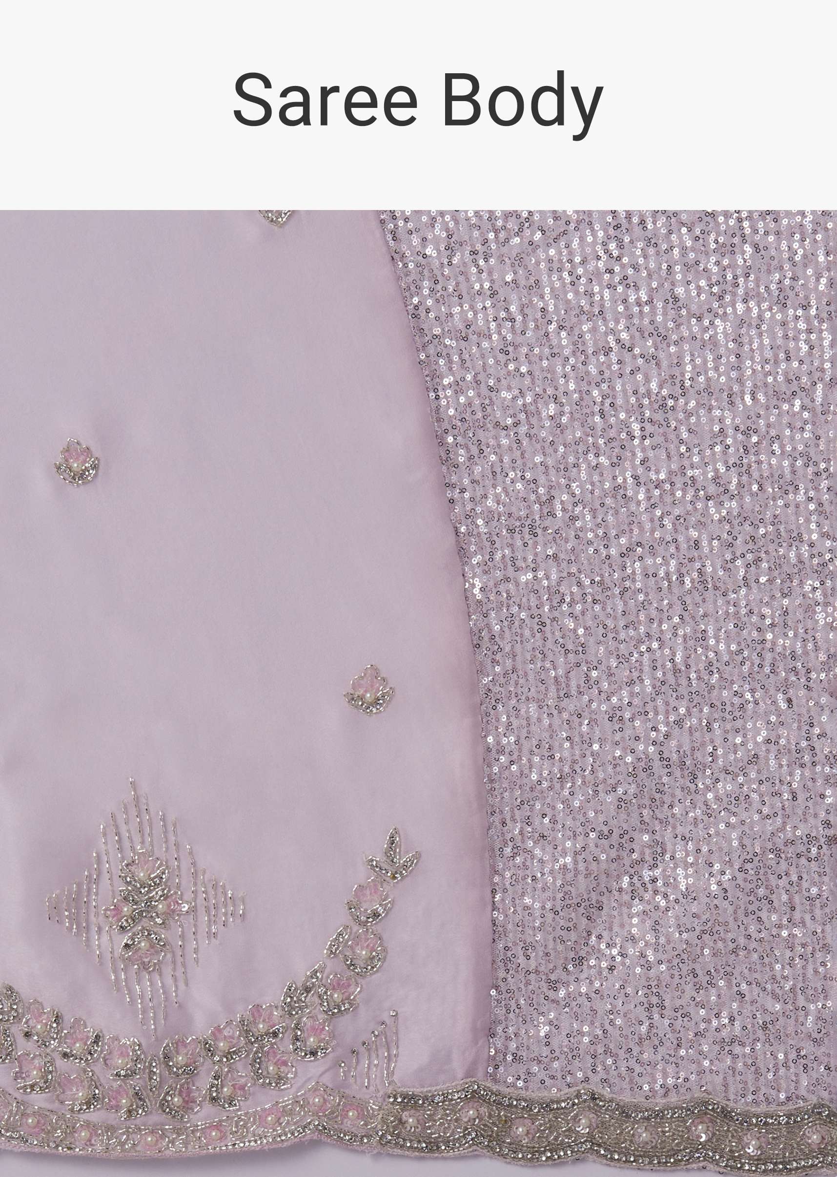 Lavender Purple Sequins Saree With An Embellished Border