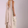 Beige Pleated Skirt And Top With Embroidered Choker Dupatta