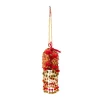 Red Pearl Embellished Layered Pom Pom Tassel Potli Bag