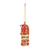 Red Pearl Embellished Layered Pom Pom Tassel Potli Bag