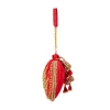 Red Embroidered Motif Potli Bag in Silk