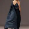 Navy Blue Pre Draped Saree With Sequin Blouse And Belt