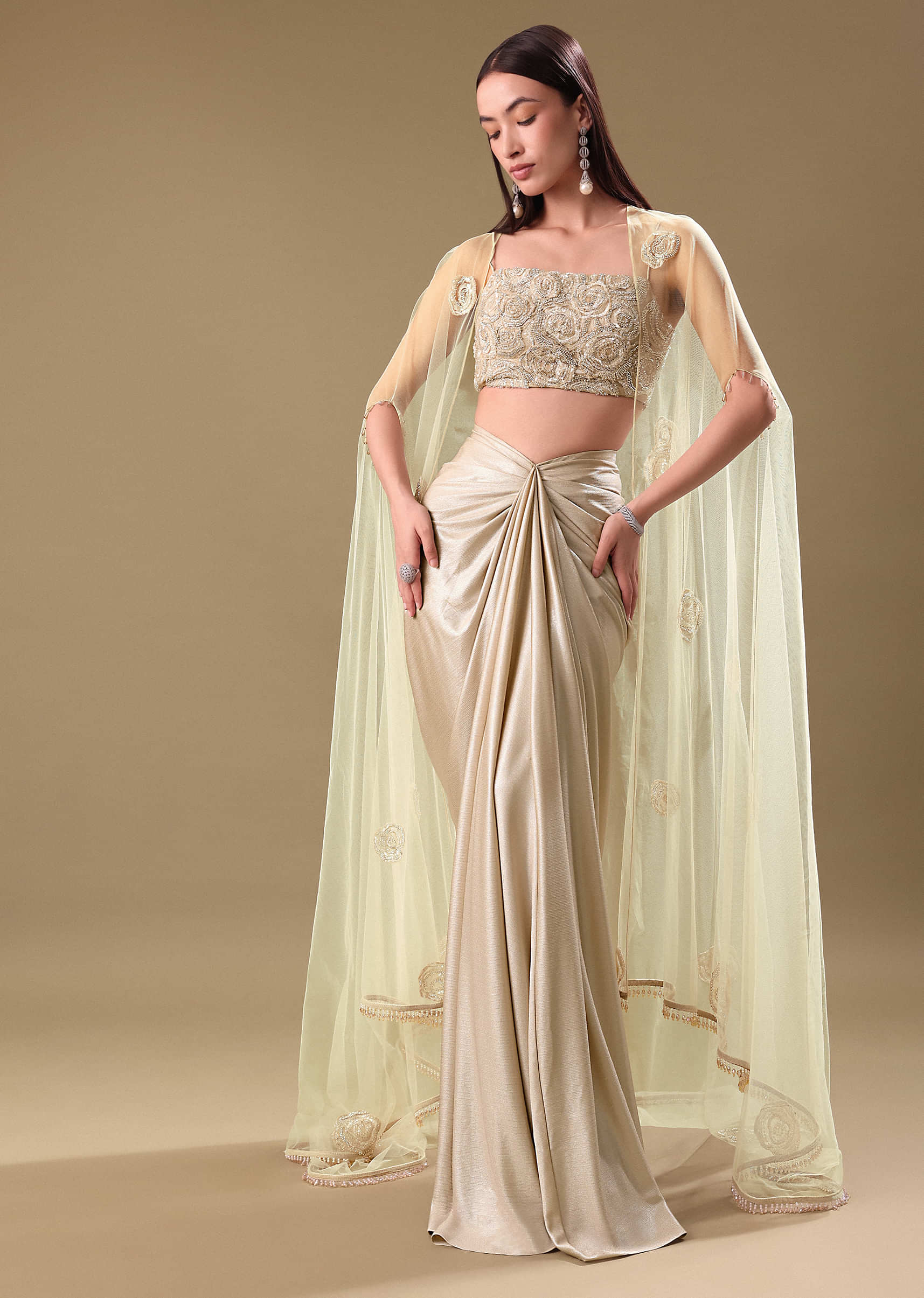 5175-white-drape-skirt-set-with-jacket-1.jpg White Drape Skirt Set With Jacket