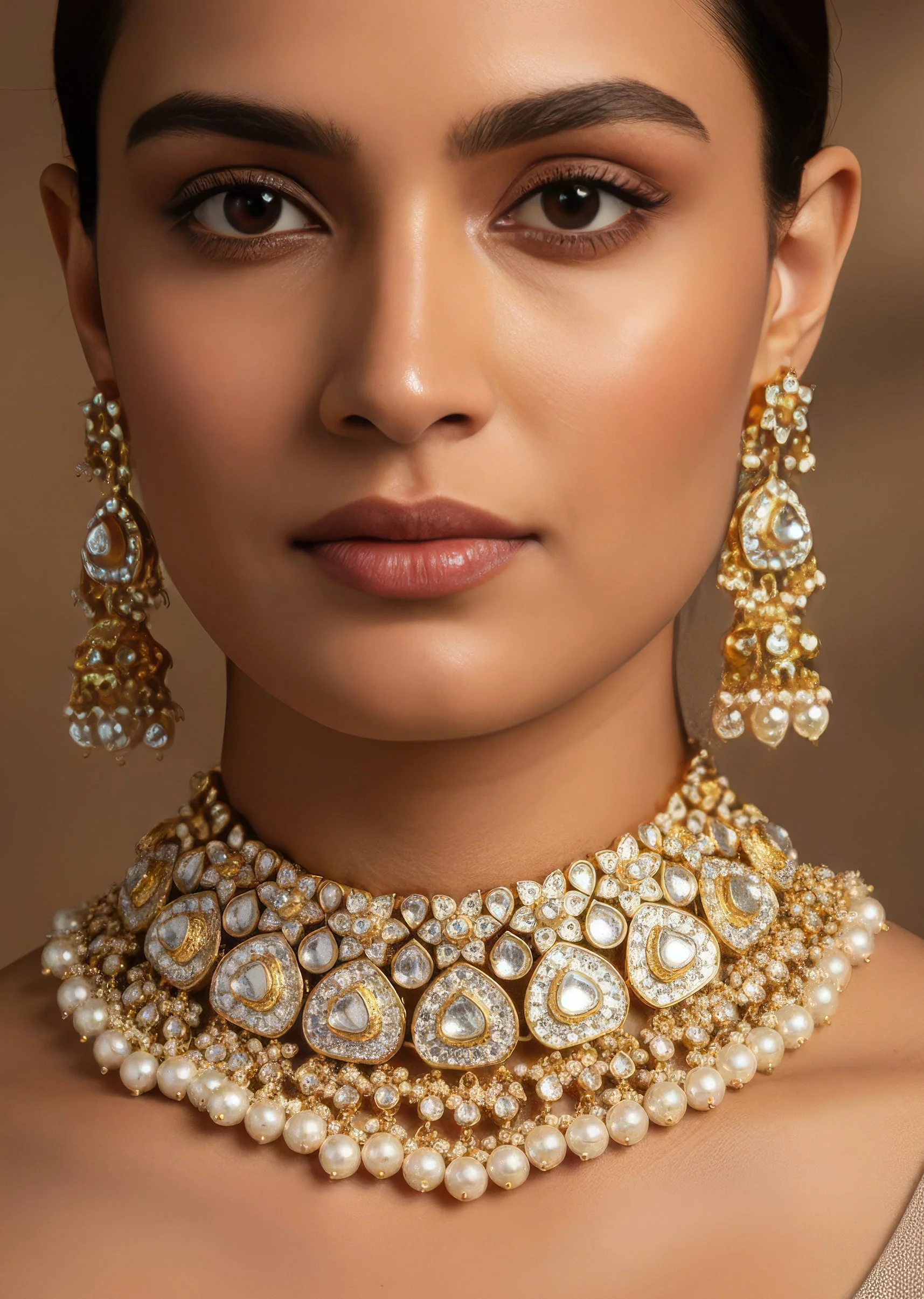 521-gold-finish-necklace-set-in-kundan-detail-work-1.webp Gold Finish Necklace Set In Kundan Detail Work