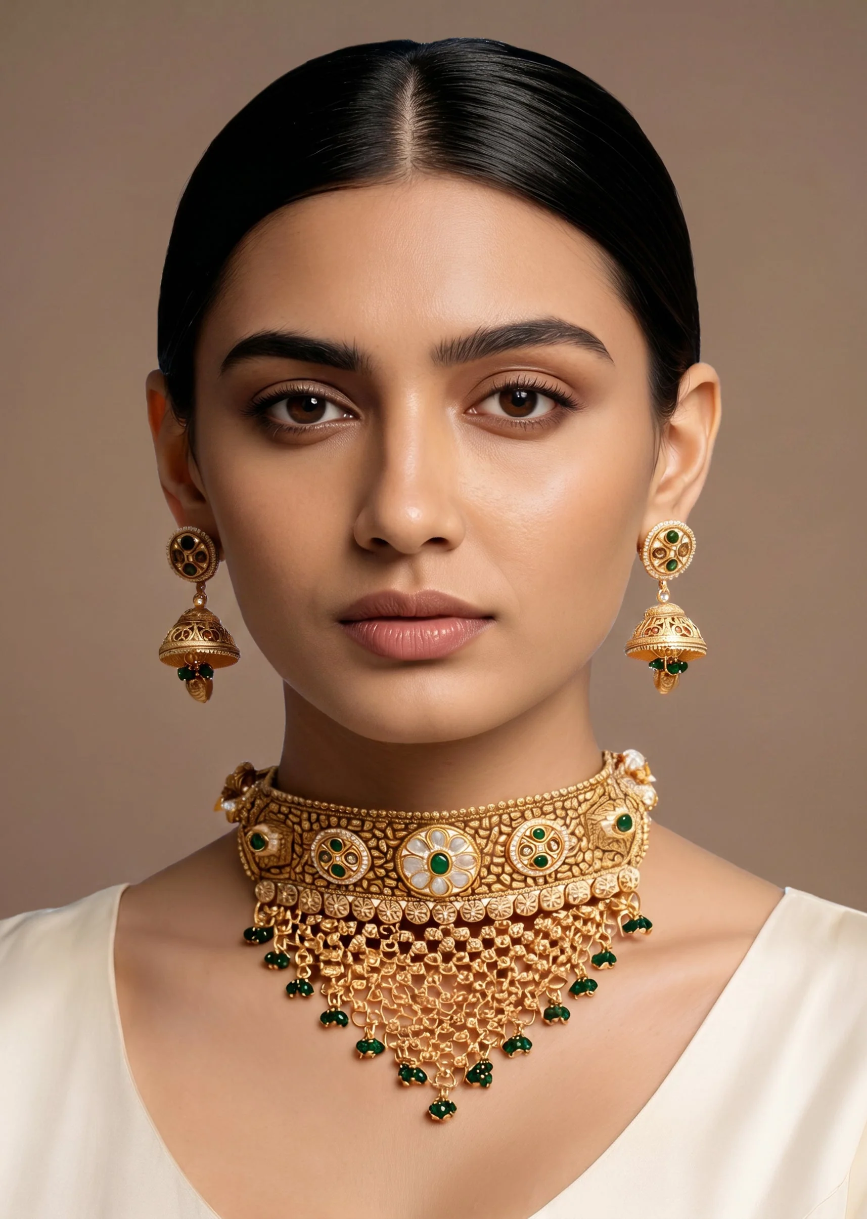 Green Gold Zirconia Necklace Set