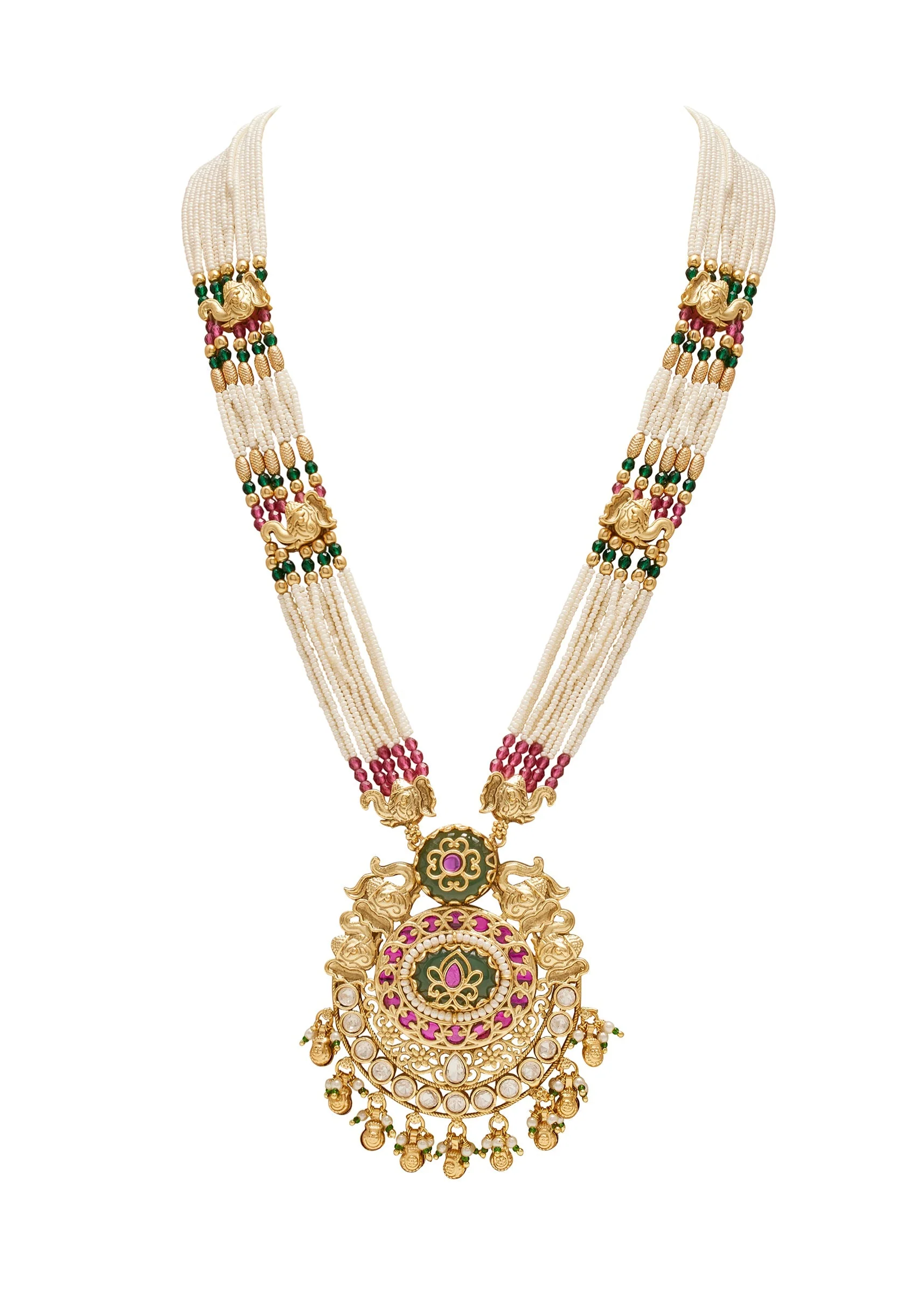Rajwadi Multicolor Long Necklace Set