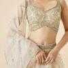 Off White Embroidered Lehenga Set With Dupatta
