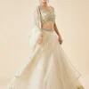 Off White Embroidered Lehenga Set With Dupatta