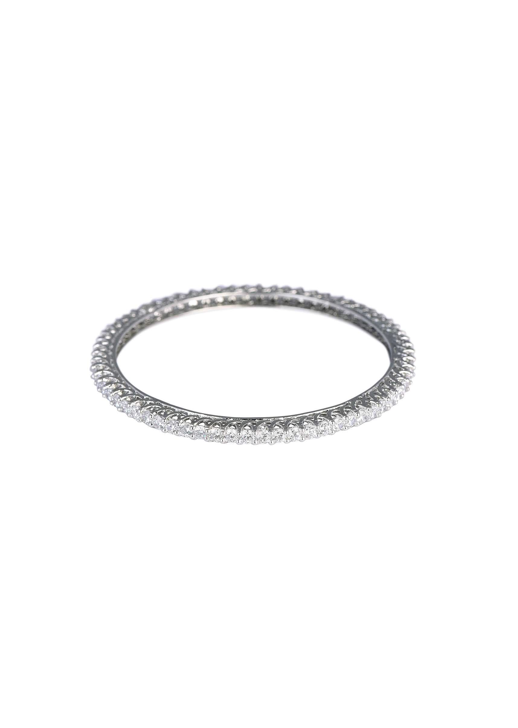 527-92.5-sterling-silver-bangles-with-white-zirconia-set-of-2-5.jpg 92.5 Sterling Silver Bangles With White Zirconia Set of 2