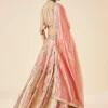Peach Floral Printed And Embroidered Bridal Lehenga Set