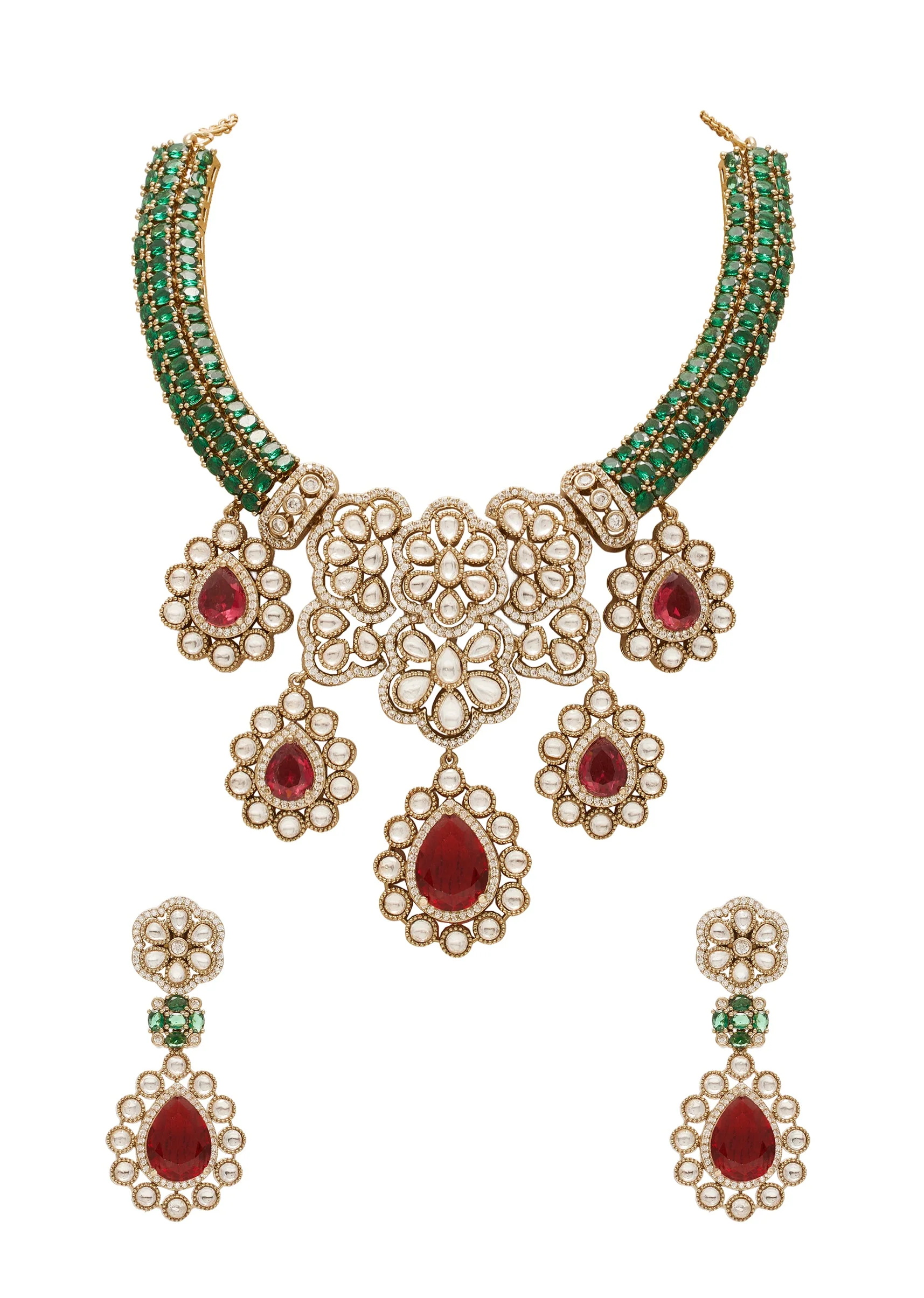 Multi-Stone Bridal Necklace Set