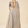 Mauve Pastel Embroidered Lehenga Set