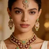 Mint Green Polki Choker Necklace Set