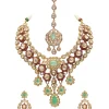 Mint Green Polki Choker Necklace Set