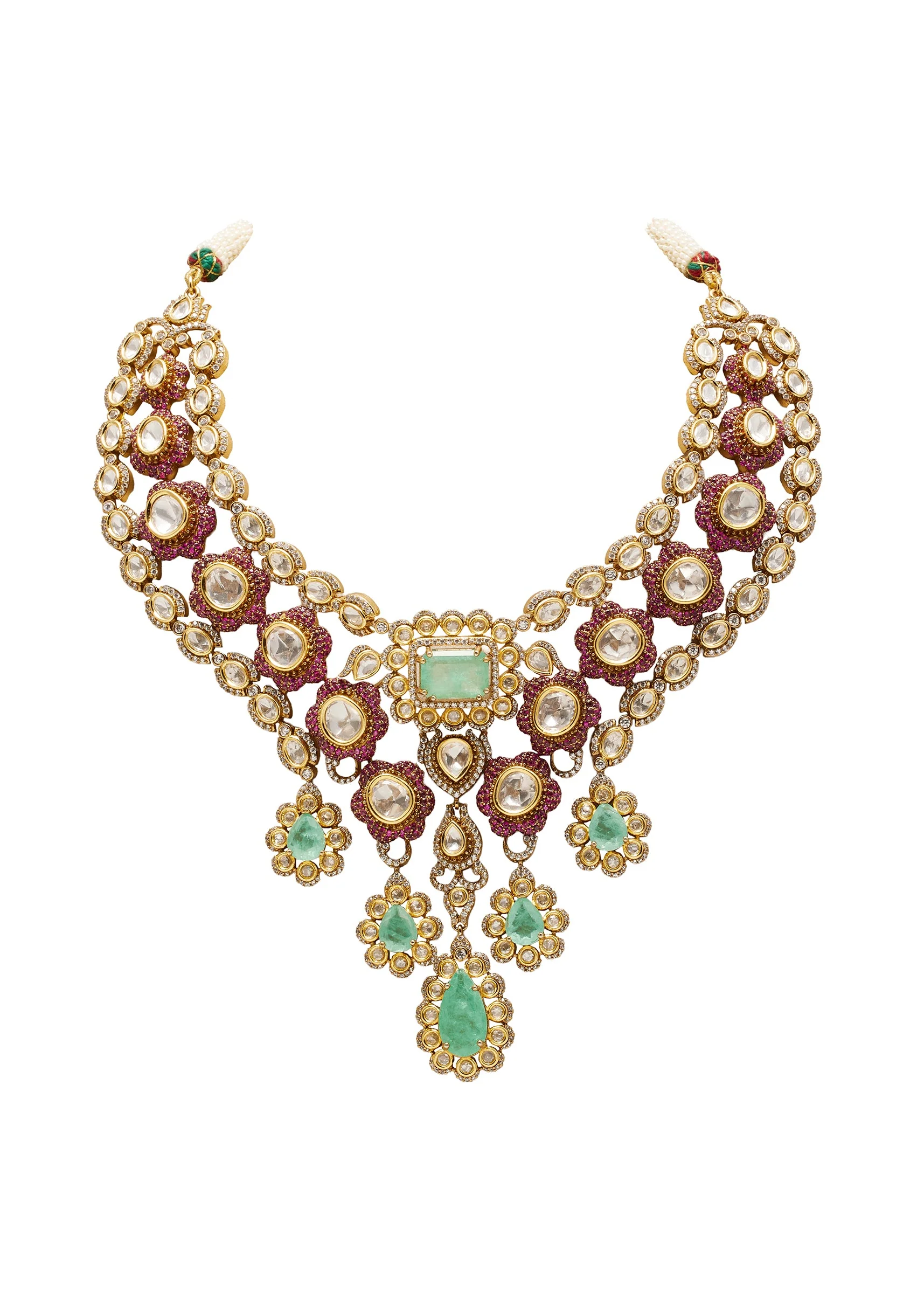 Mint Green Polki Choker Necklace Set