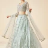 Aqua Blue Bridal Lehenga Set With Dupatta