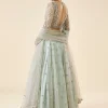 Aqua Blue Bridal Lehenga Set With Dupatta