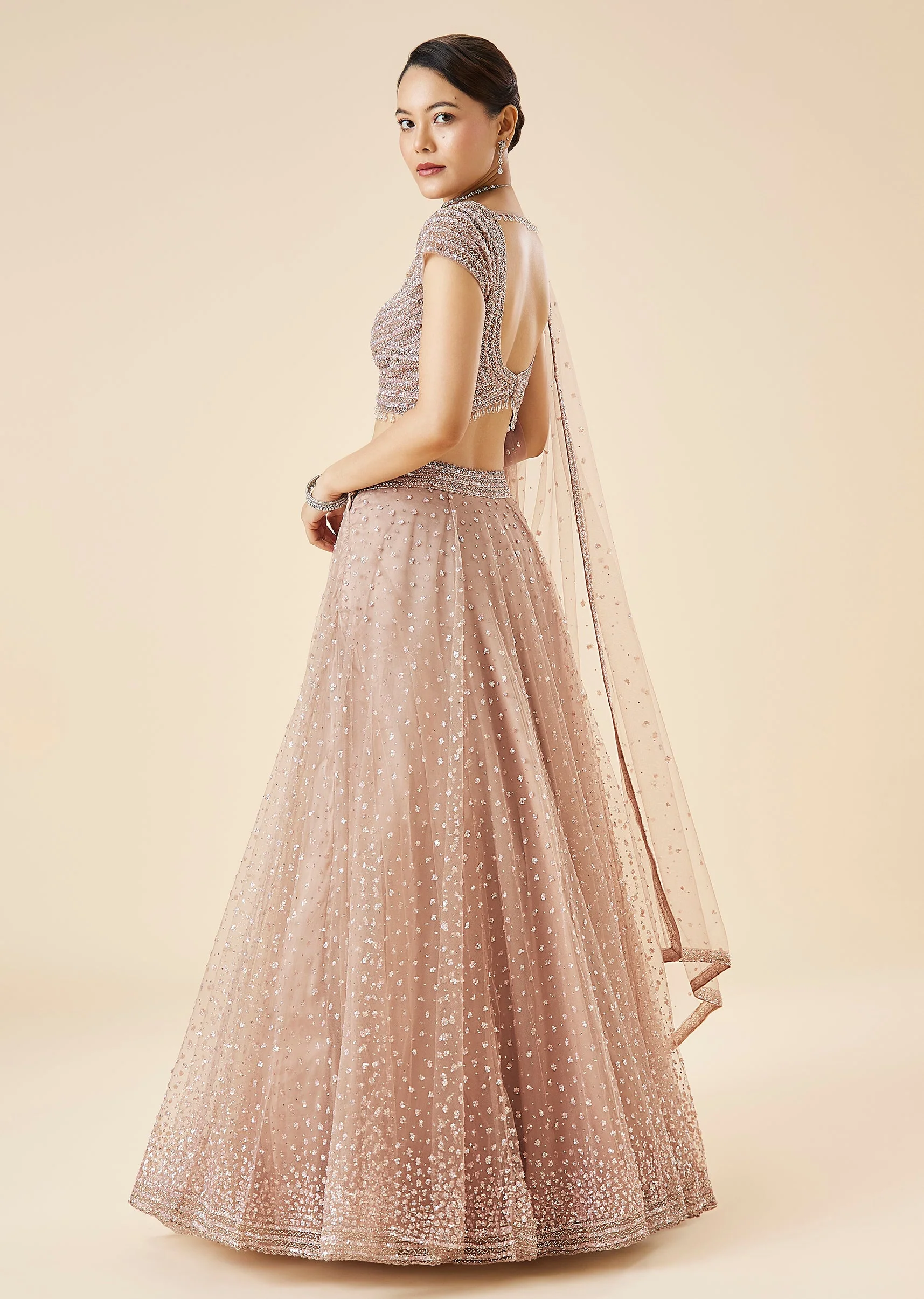 Onion Pink Pastel Embroidered Lehenga Set