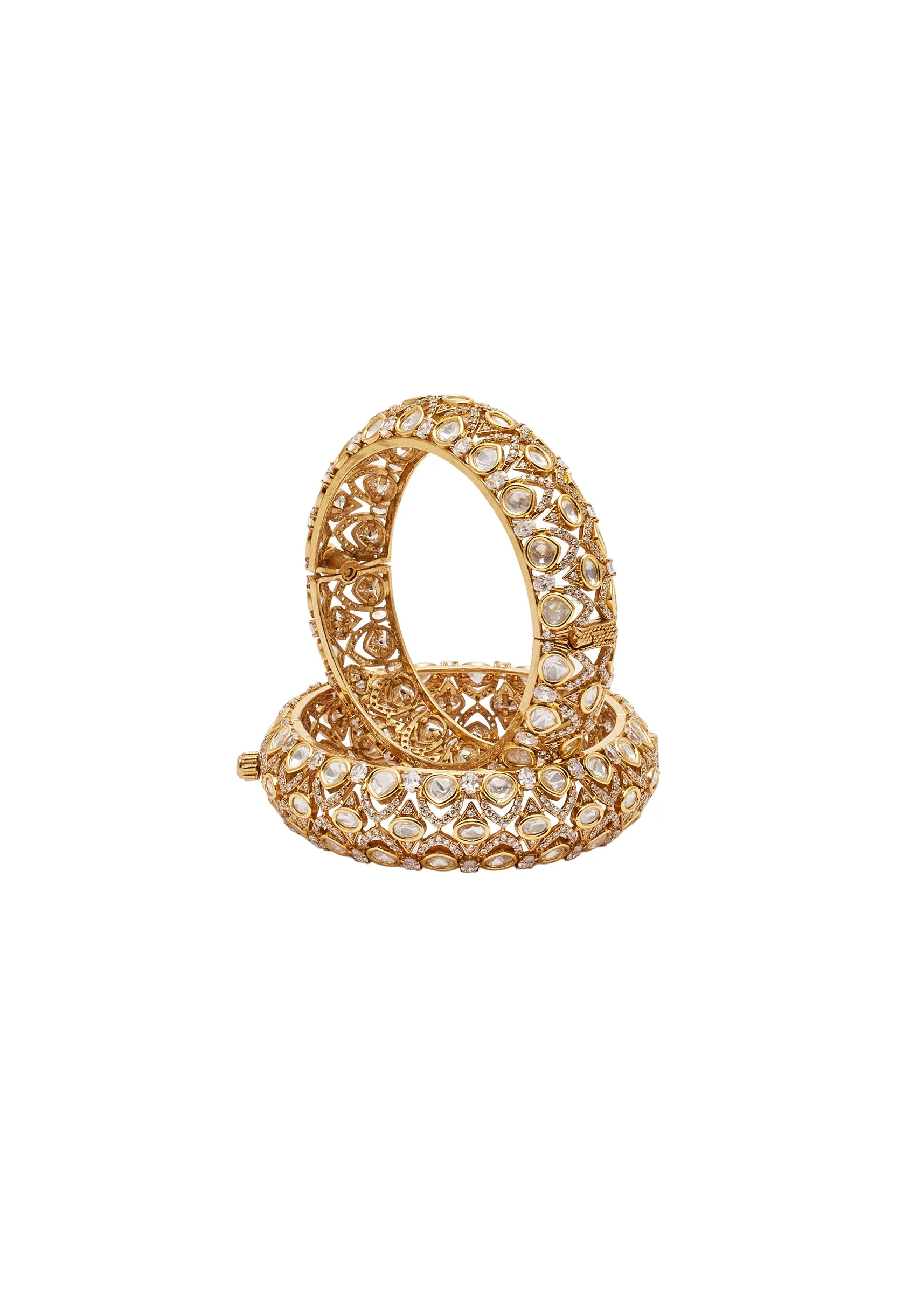 White Gold Mehendi Bangles