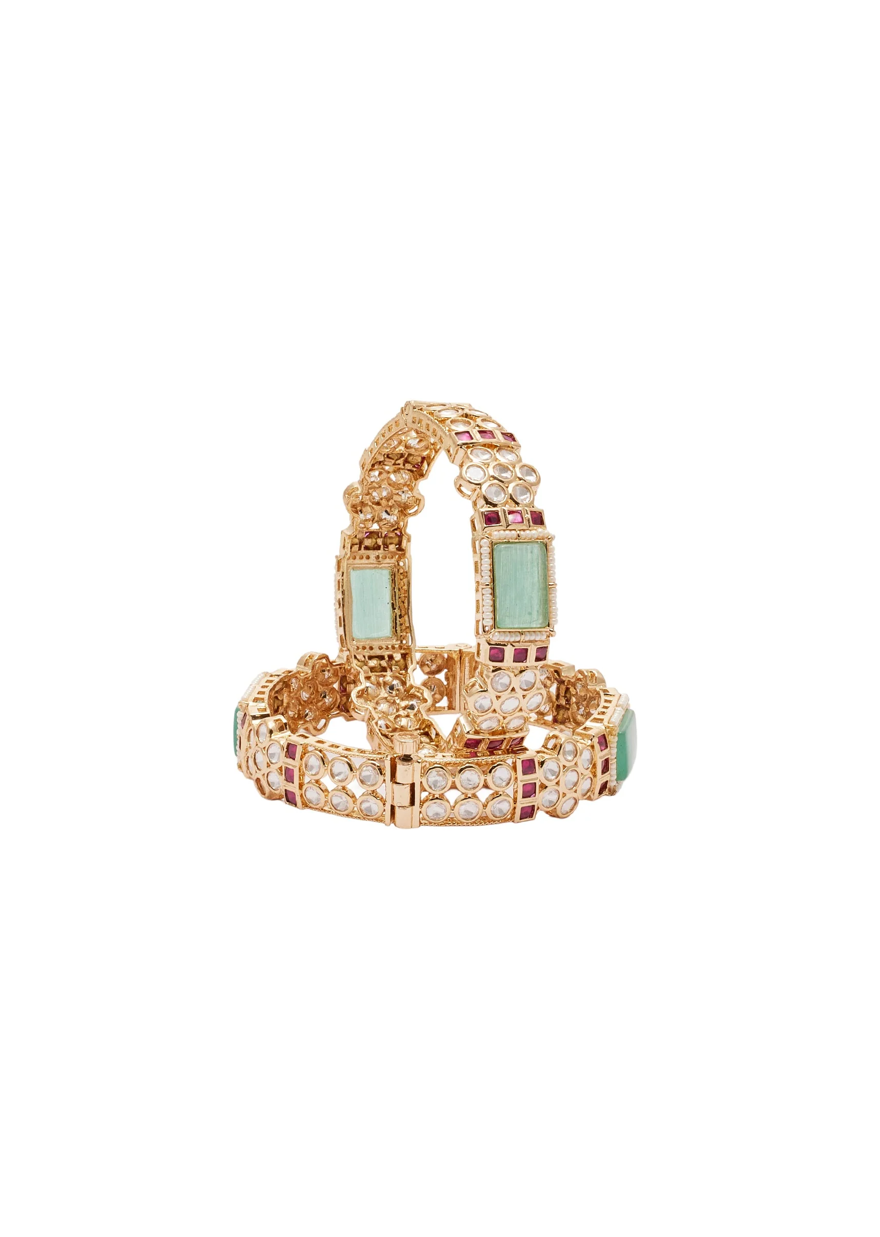 Mint Green Gold Bangles
