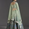 Green Ombre Lehenga With Gota Lace Finish