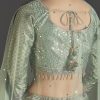 Green Ombre Lehenga With Gota Lace Finish