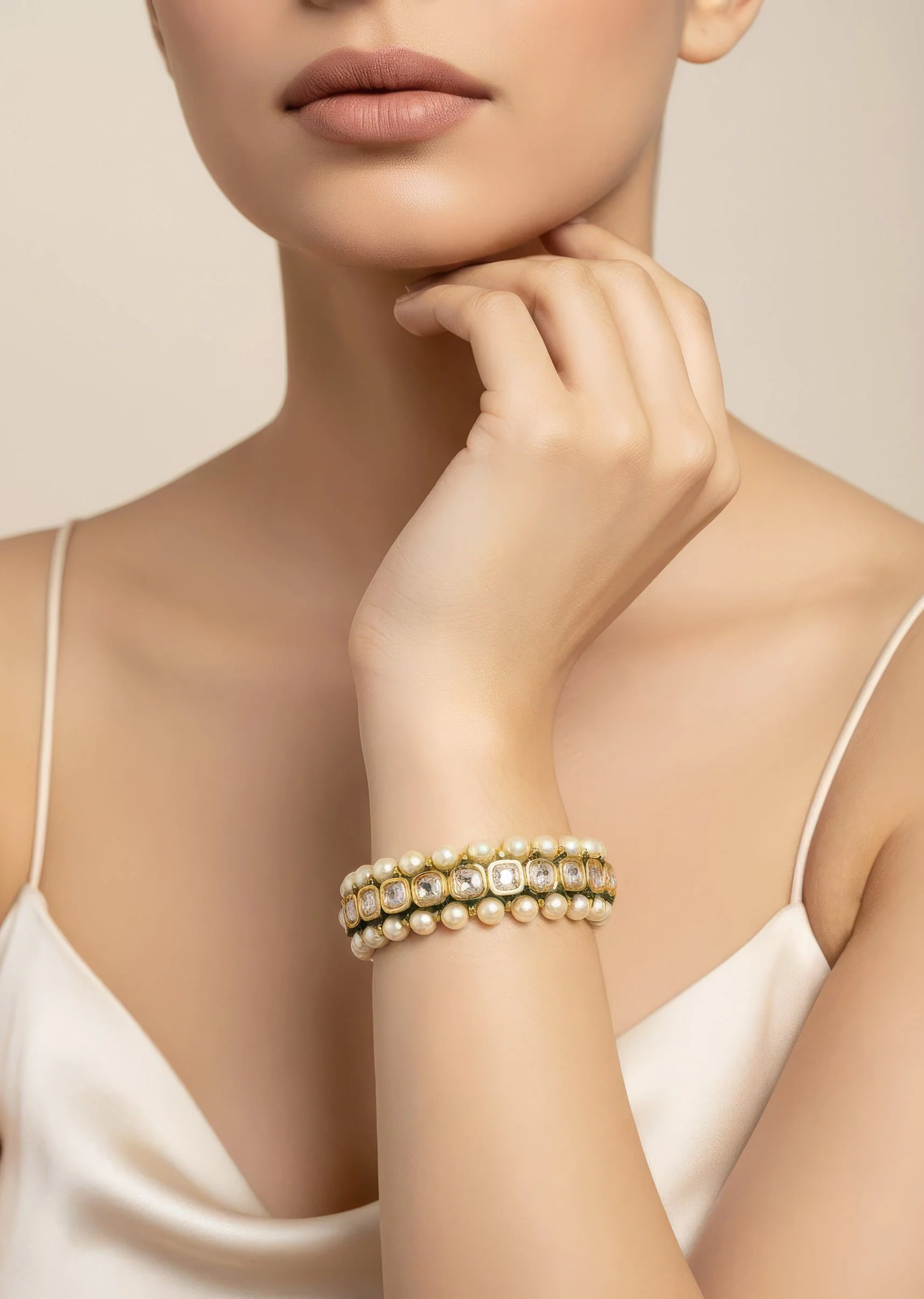 535-gold-plated-bangles-with-pearl-borders-and-square-cut-stones-1.webp Gold Plated Bangles With Pearl Borders And Square Cut Stones