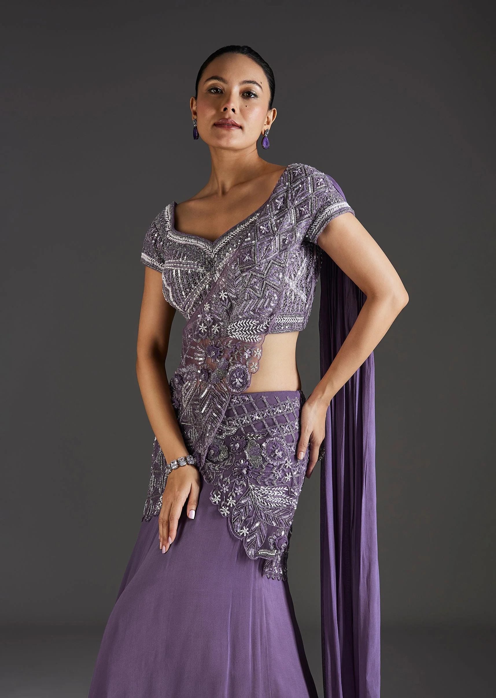 Purple Glamour With Fusion Flair