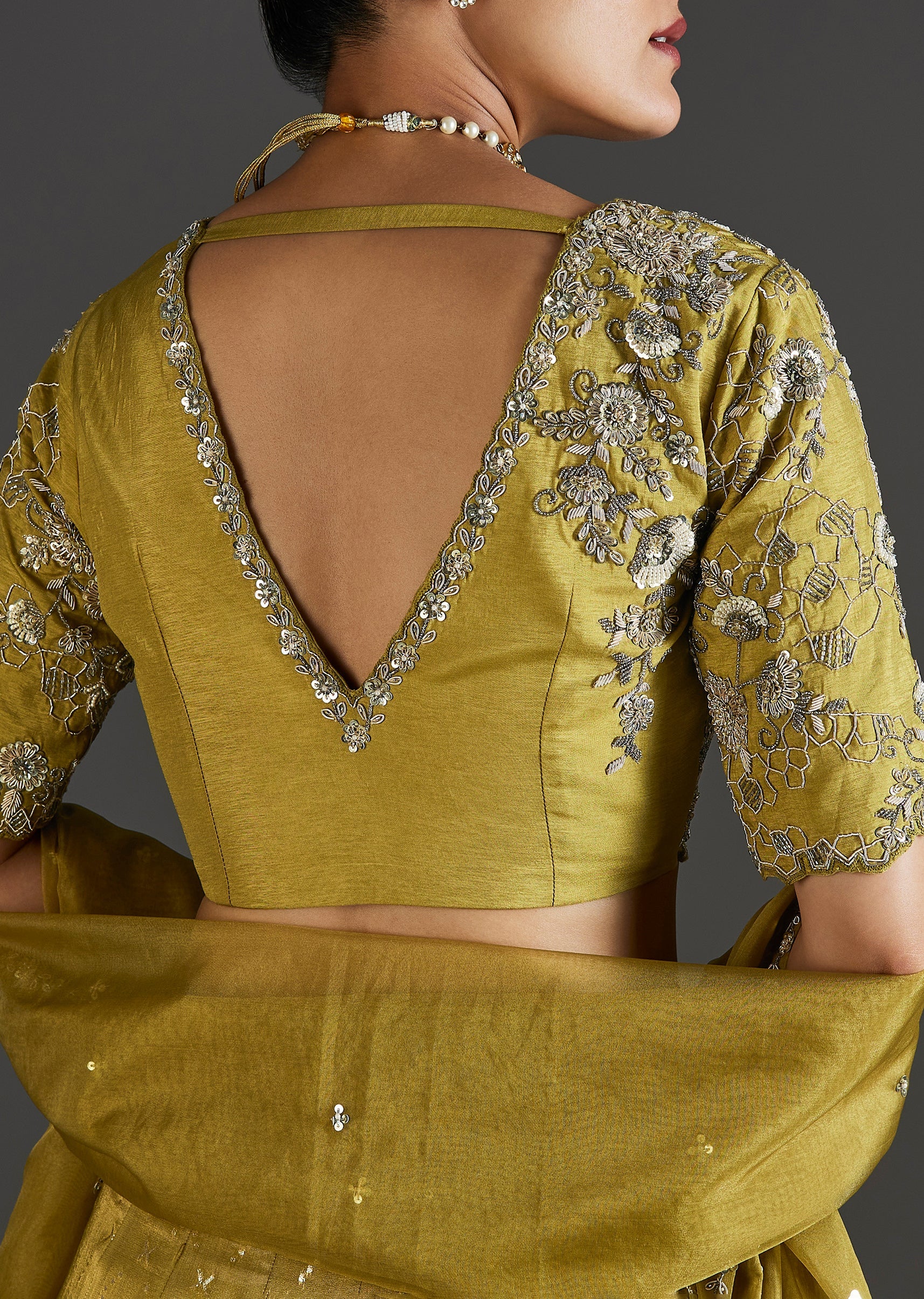 Mehendi Green Grace With Classic Detail